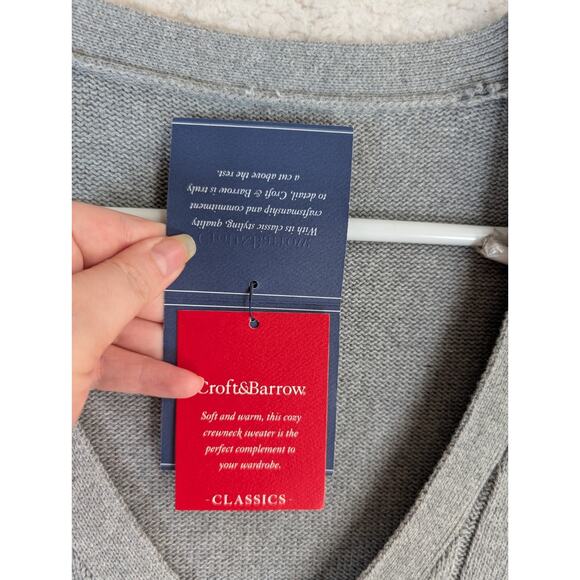 NEW Croft & Barrow Cardigan Mens Large Gray Signature Sweater Grandpa - Picture 11 of 16